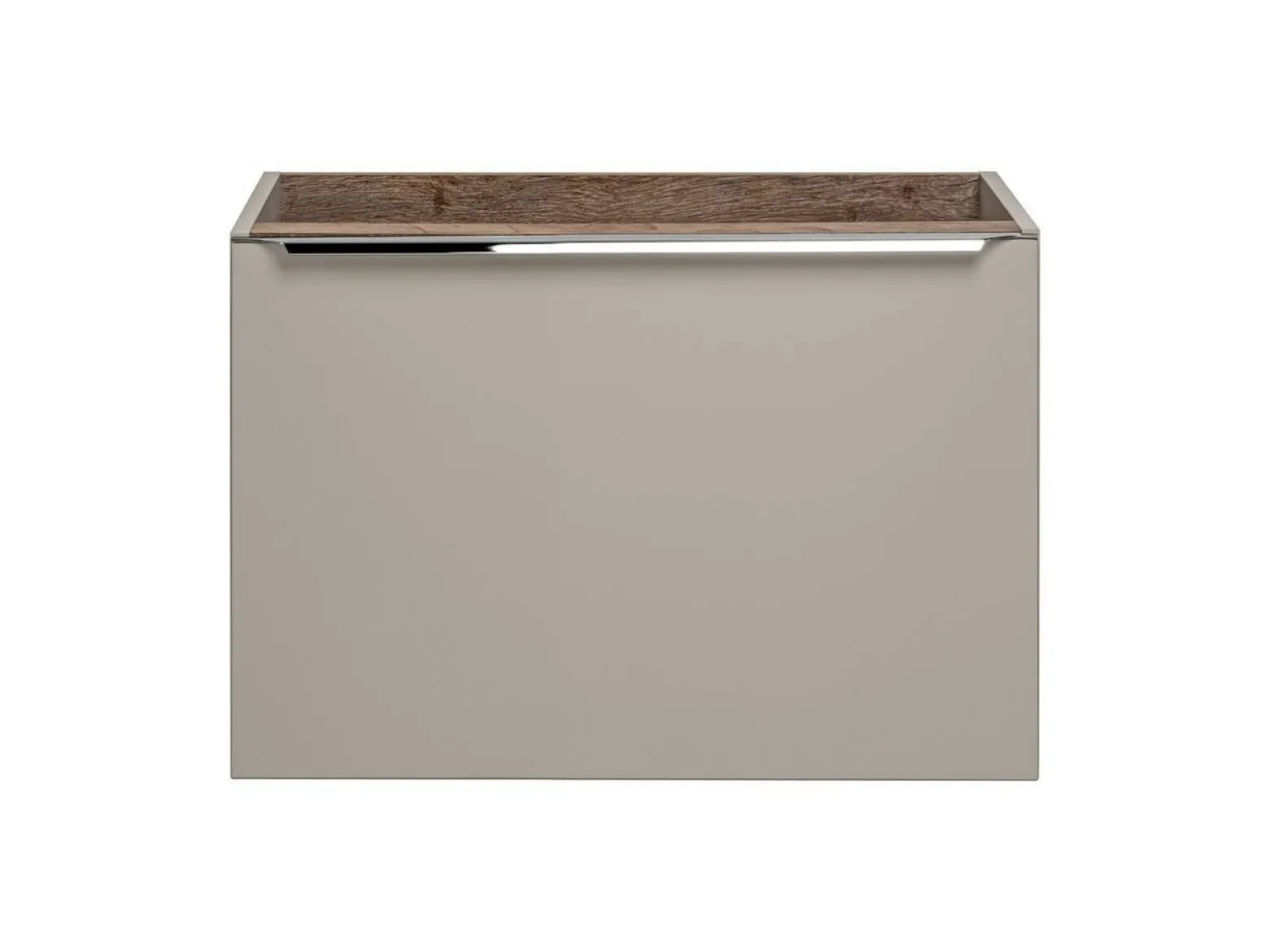 Szafka z Umywalką Santa Fe Taupe 140cm z Blatem i 2 Umywalkami Nablatowymi