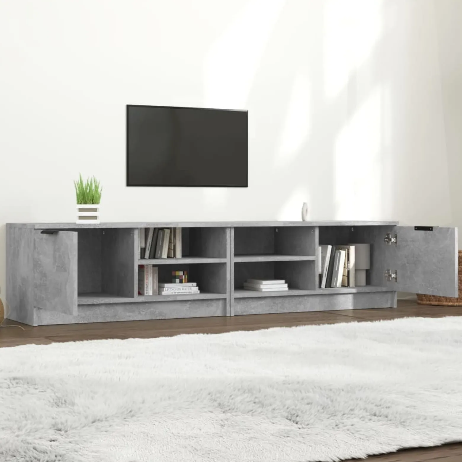 Szafki wiszące 2 szt. szarość betonu 80x35x36.5 cm