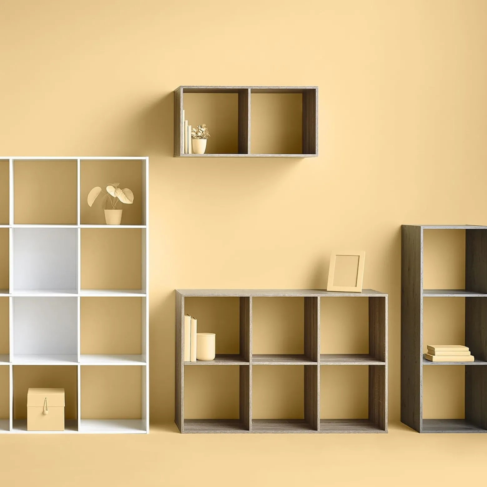 Szara Regał Biurowy 3-Poziomowy MDF LOFT 100,5 cm