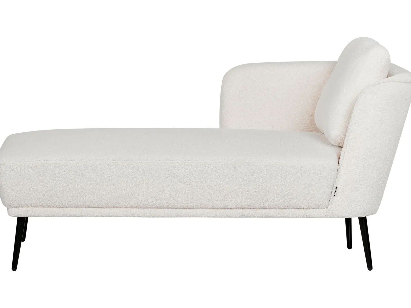 Szezlong z poduszką retro boucle złamana biel
