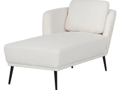 Szezlong z poduszką retro boucle złamana biel