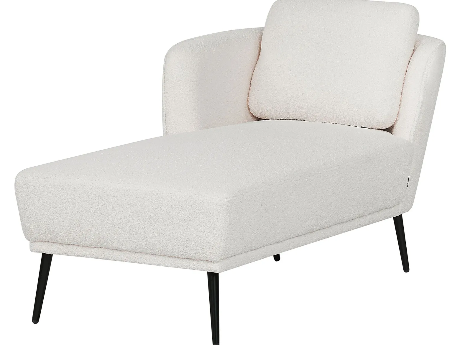 Szezlong z poduszką retro boucle złamana biel