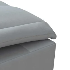 Szezlong z Masażem Fotel Sofa Masująca z Wałkiem Szary Obity Tkaniną