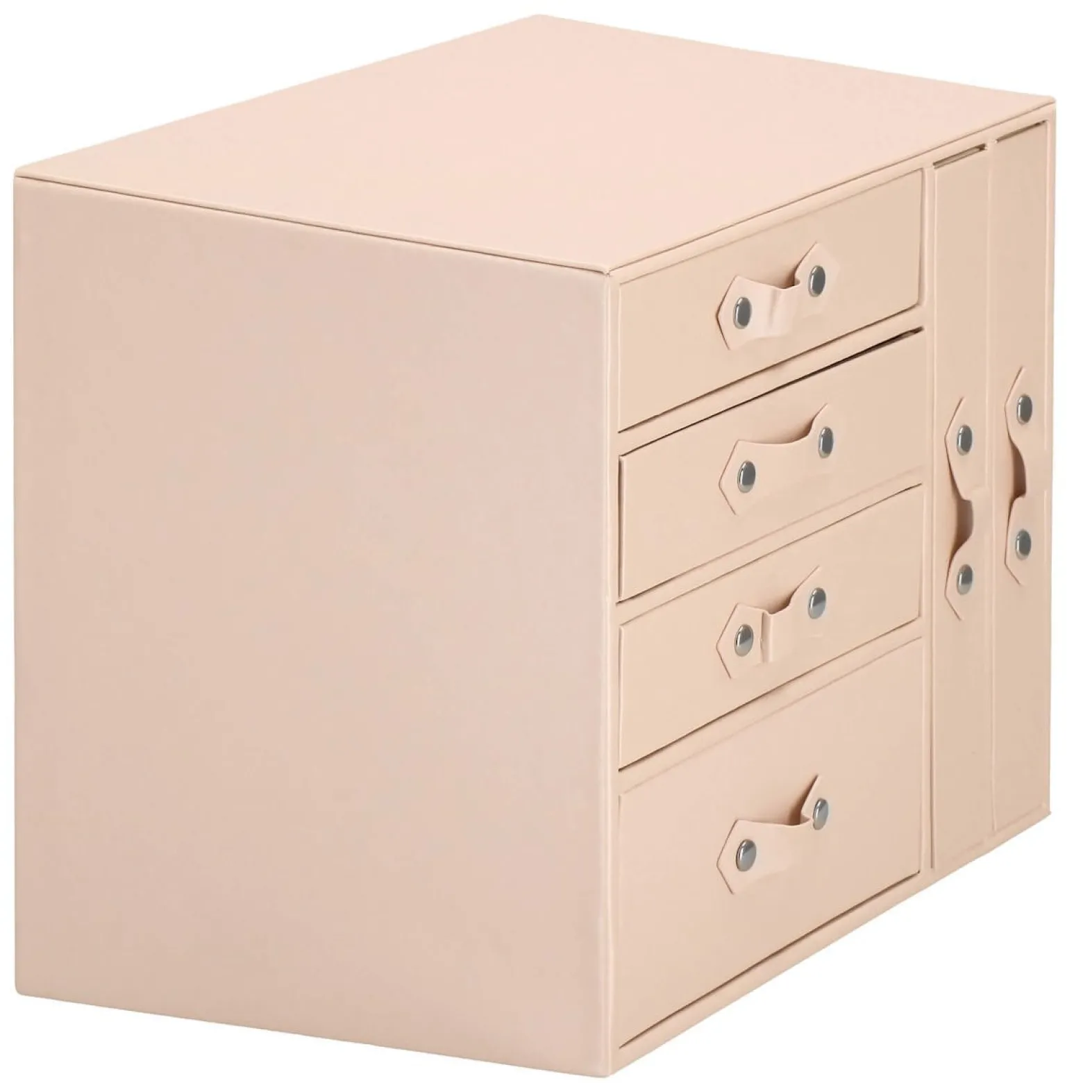 Szkatułka na biżuterię ekoskóra 26x22x18 cm różowy organizer