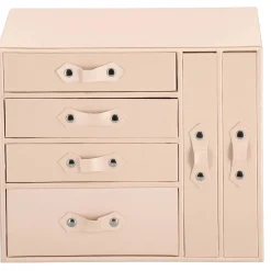 Szkatułka na biżuterię ekoskóra 26x22x18 cm różowy organizer