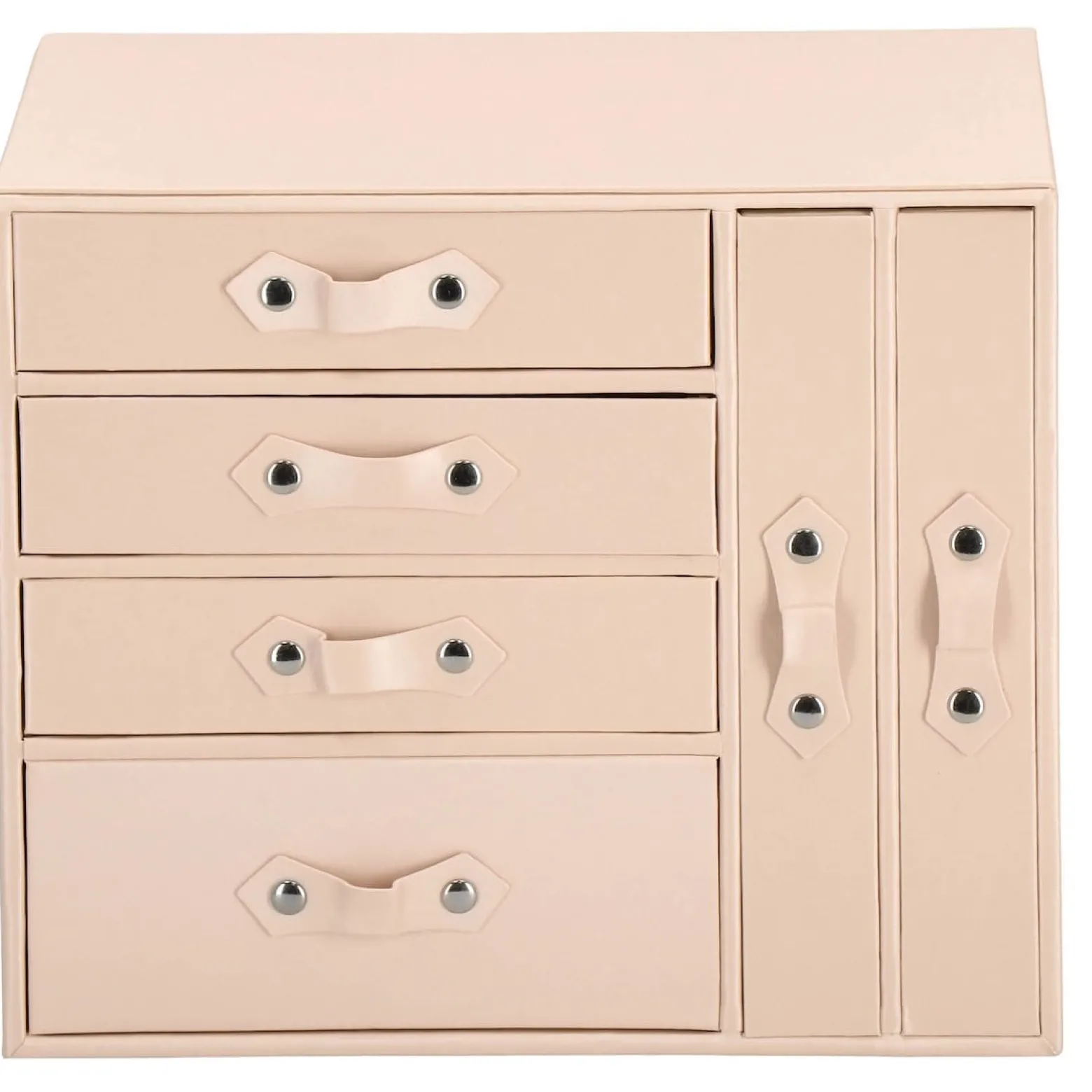 Szkatułka na biżuterię ekoskóra 26x22x18 cm różowy organizer