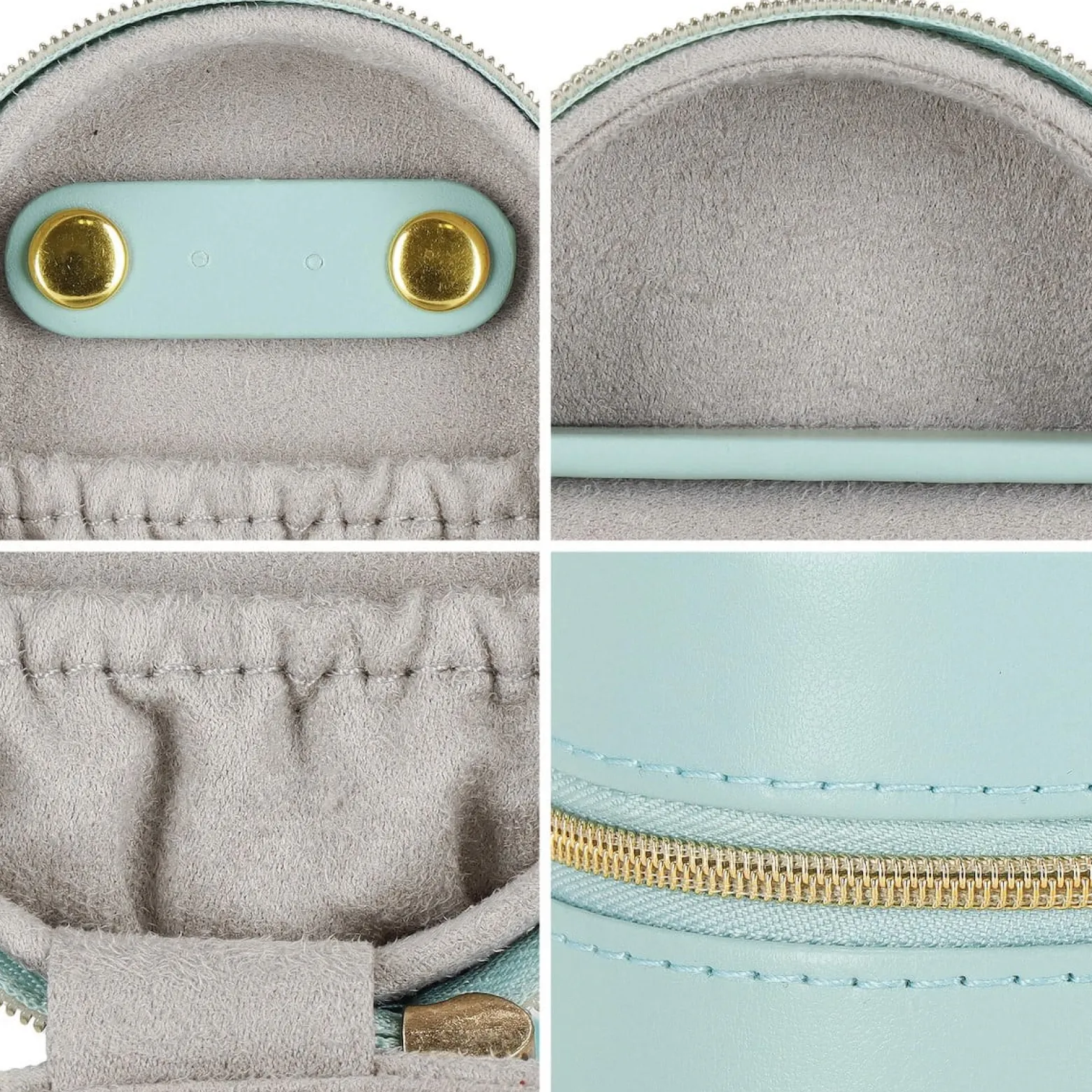 Szkatułka na biżuterię okrągła 8x5 cm miętowy organizer