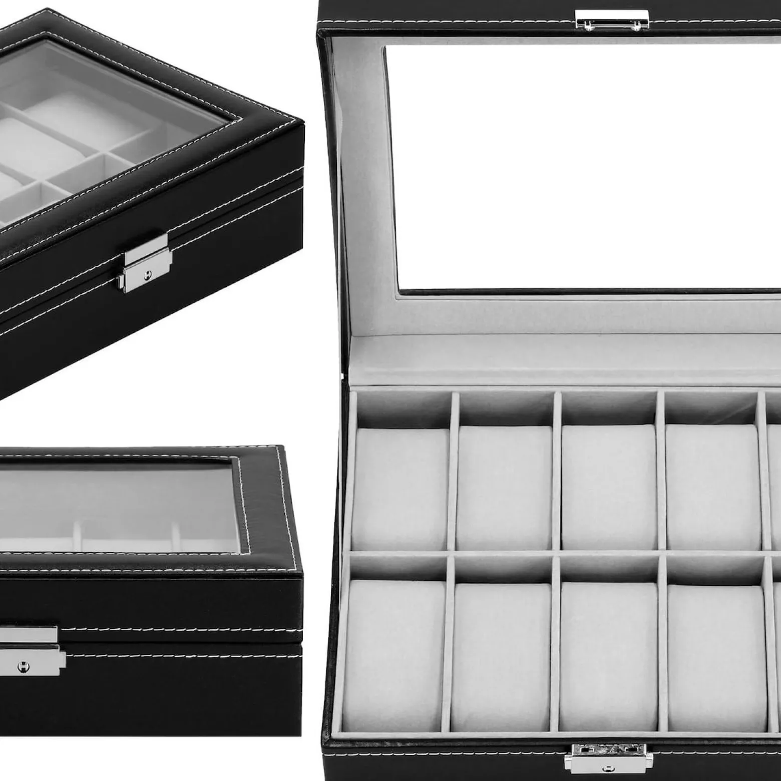 Szkatułka na zegarki 25x20x8 cm ekoskóra organizer