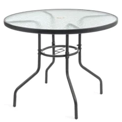 Szklany stolik kawowy, ogrodowy ze szklanym blatem 90cm
