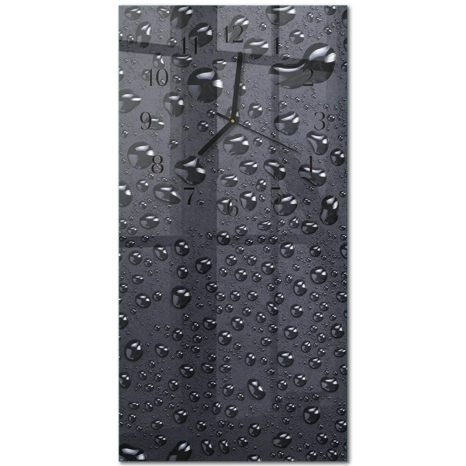 Szklany zegar 30x60 Krople zegar ścienny