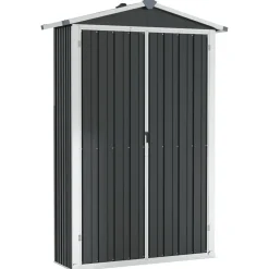Szopa ogrodowa, antracyt, 116x45x175 cm, stal galwanizowana