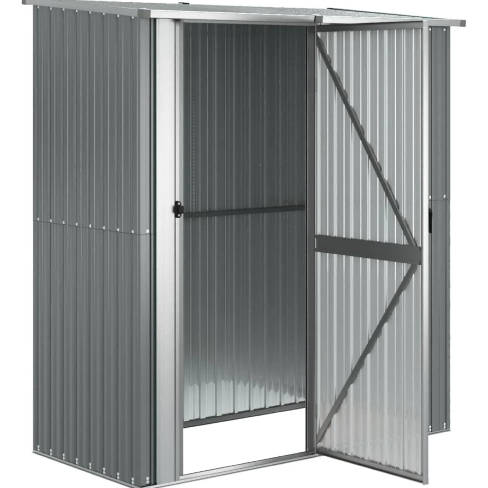 Szopa ogrodowa, szara, 180,5x97x209,5 cm, stal