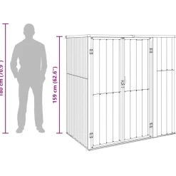 Szopa Szary 161 x 89 x 161 cm Stal vidaXL