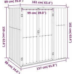Szopa Szary 161 x 89 x 161 cm Stal vidaXL