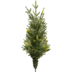 Sztuczna choinka na pniu 150 cm świerk naturalny ze stojakiem nowoczesny