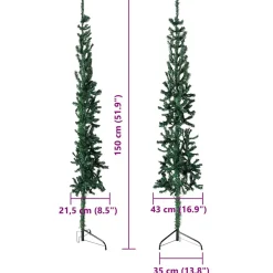 Sztuczna choinka połówka Zielony 150 cm vidaXL