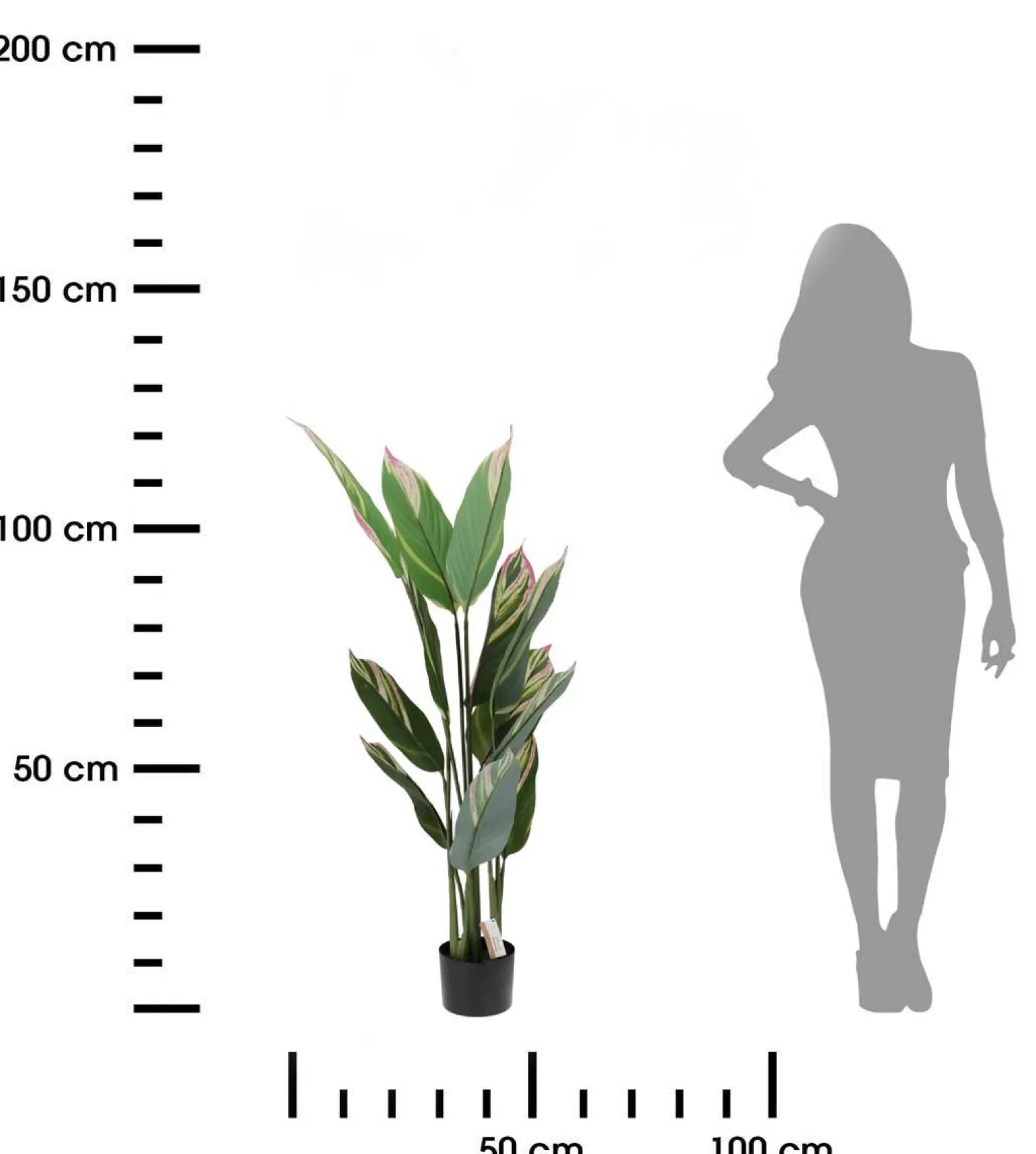 Sztuczna roślina tropikalna w doniczce 12 liści 140 cm