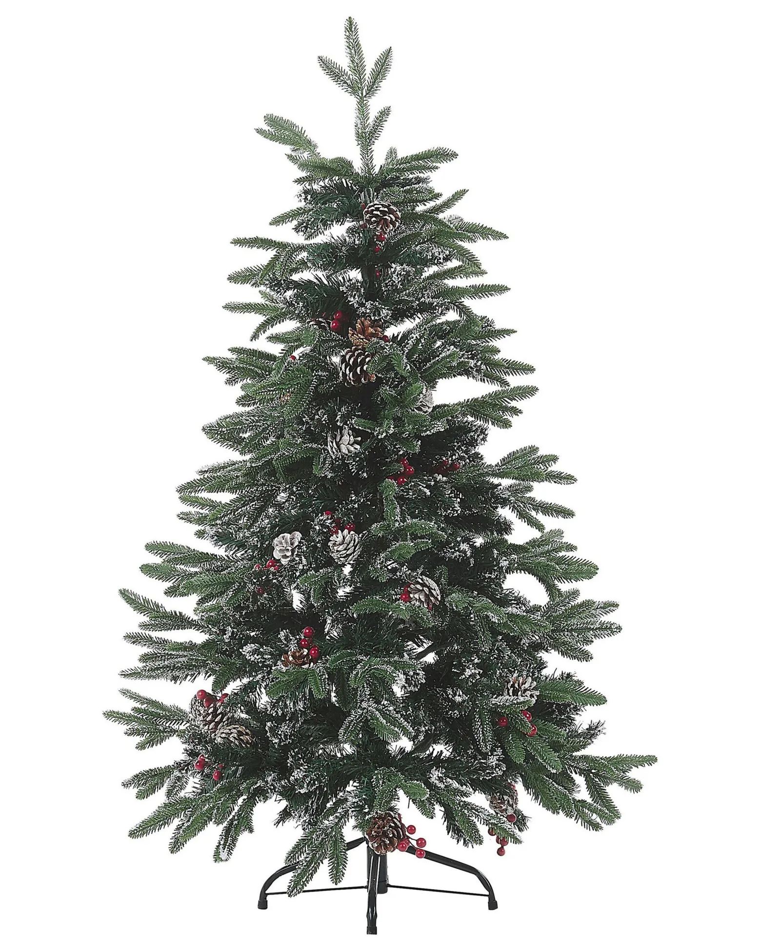 Sztuczna choinka 120 cm śnieg szyszki