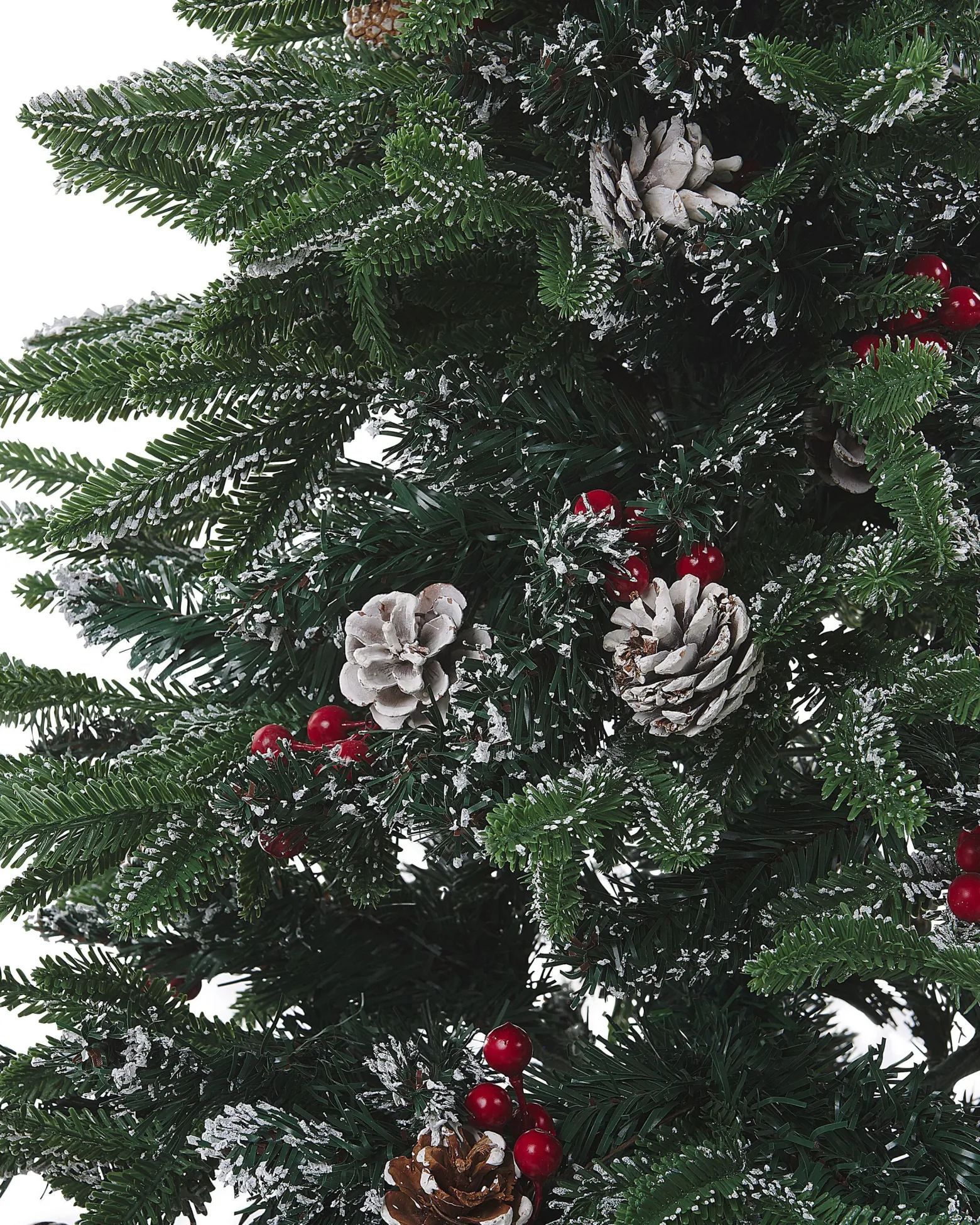 Sztuczna choinka 120 cm śnieg szyszki