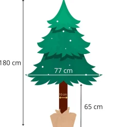 Sztuczna choinka na pniu 180 cm sosna jak żywa premium ze stojakiem i jutą