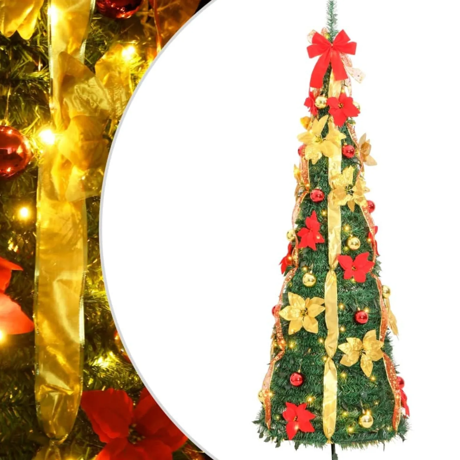 Sztuczna choinka typu pop-up 50 LED zielona 120 cm