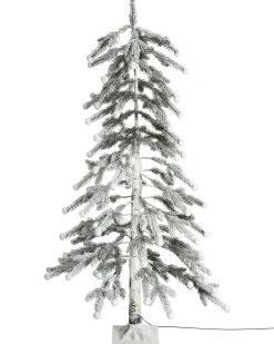 Sztuczna choinka z lampkami LED 166 cm biała