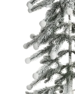 Sztuczna choinka z lampkami LED 166 cm biała