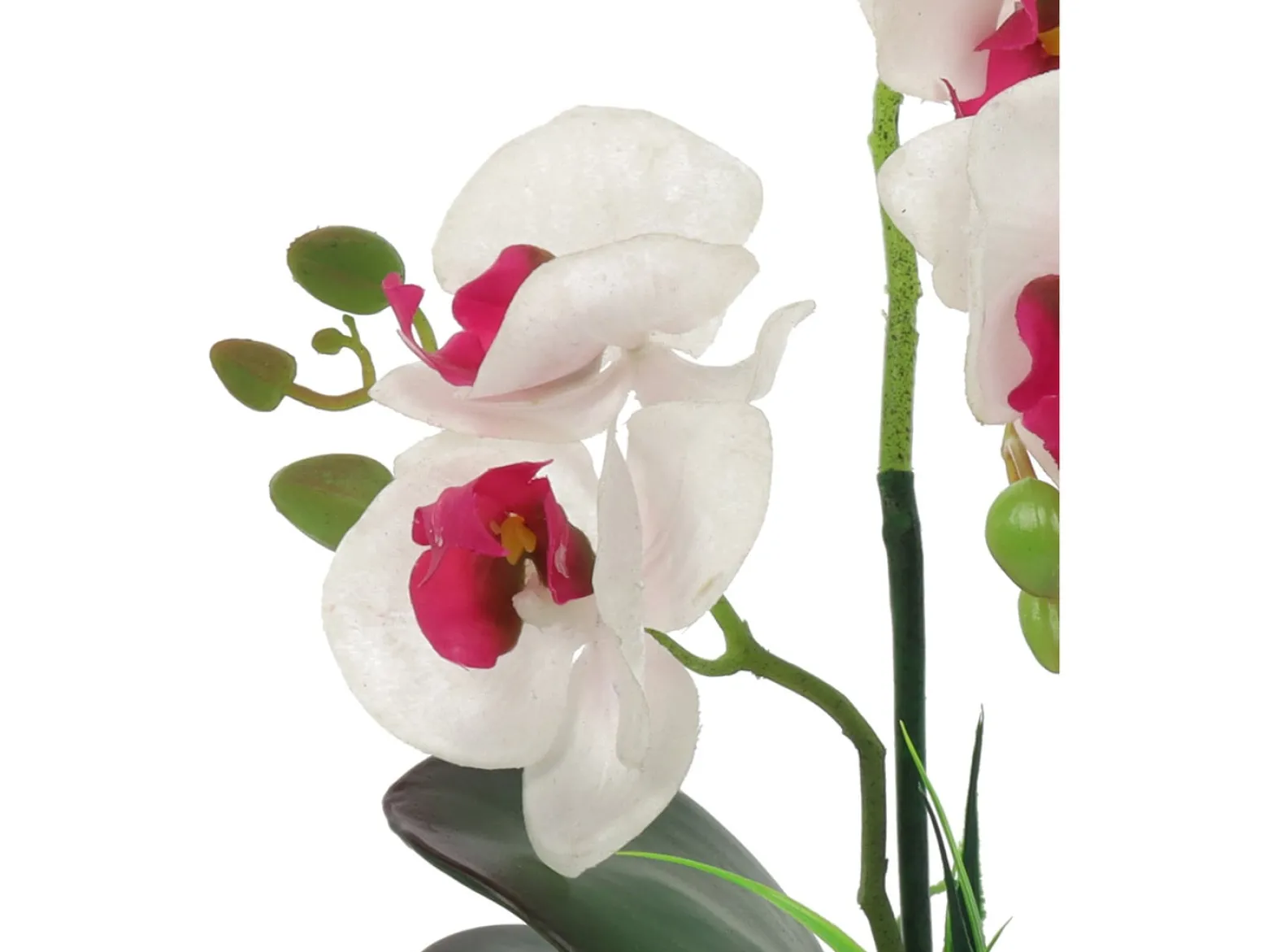 Sztuczna orchidea w doniczce 33 cm biała