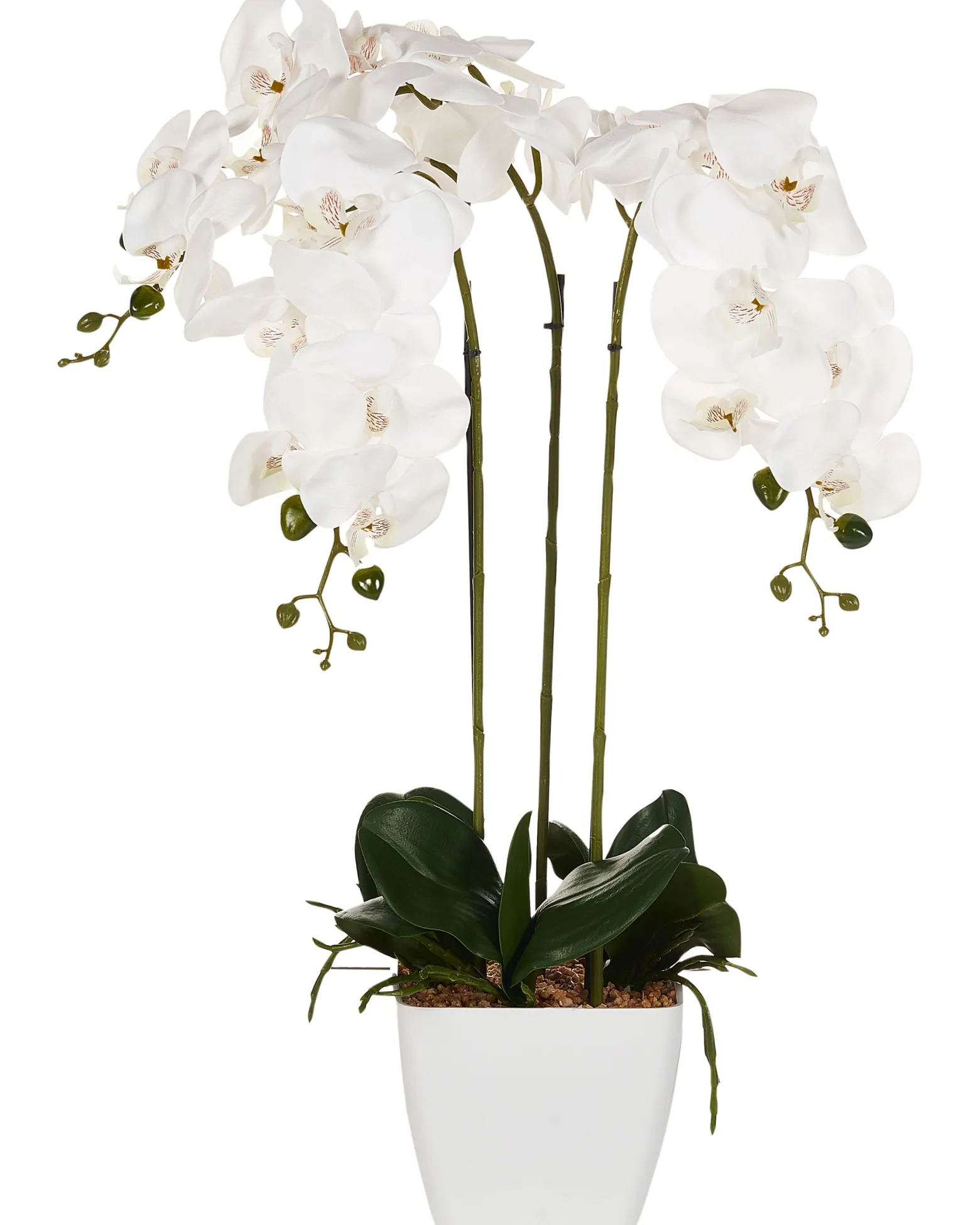 Sztuczna roślina biała orchidea w doniczce 59 cm