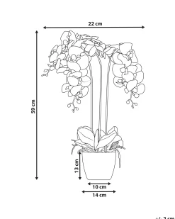 Sztuczna roślina biała orchidea w doniczce 59 cm