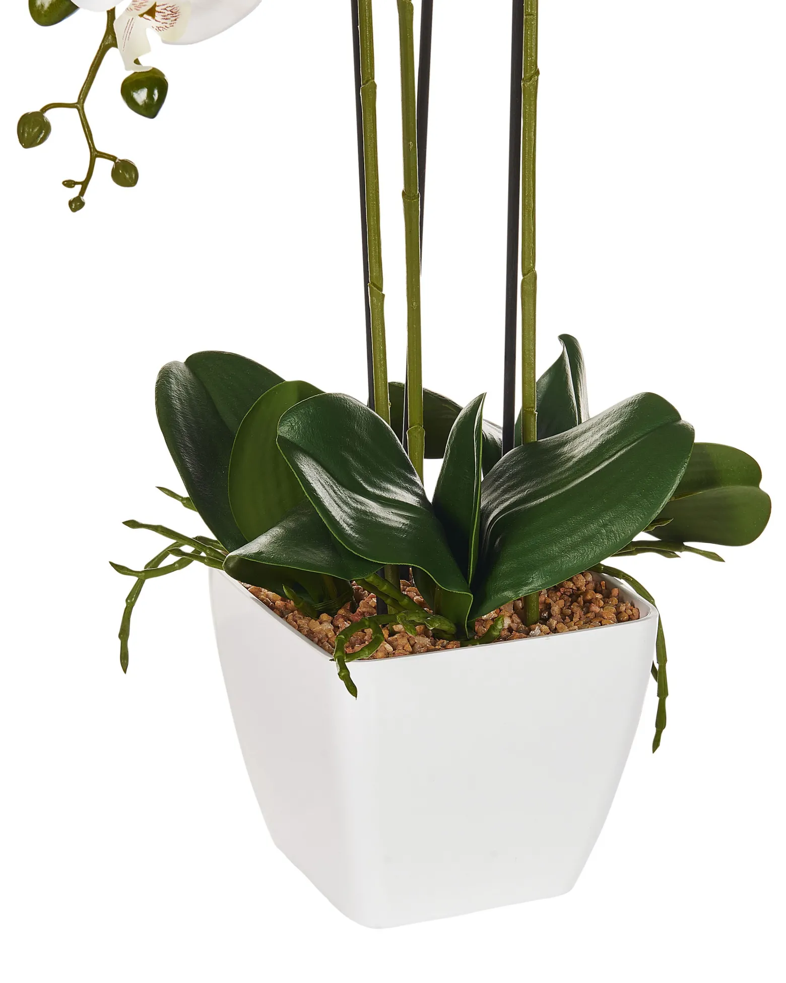 Sztuczna roślina biała orchidea w doniczce 59 cm