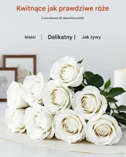 Sztuczne kwiaty 120szt białe róże ślubne bukiet do dekoracji stołu
