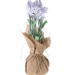 Sztuczne kwiaty w doniczce jutowej, 26 cm