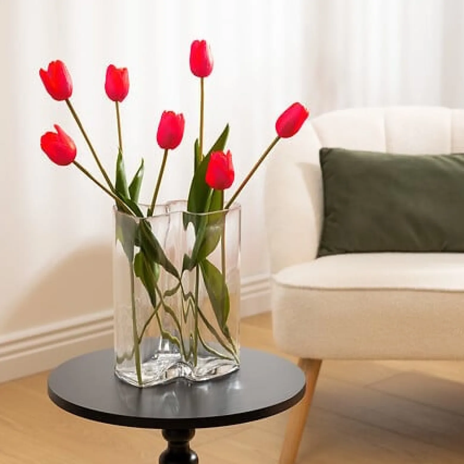 Sztuczny kwiat TULIPAN RÓŻOWY 48 cm wysokości z tworzywa