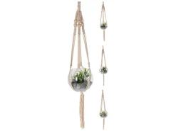 Sztuczny kwiat w doniczce z makramą 70 cm mix wzorów