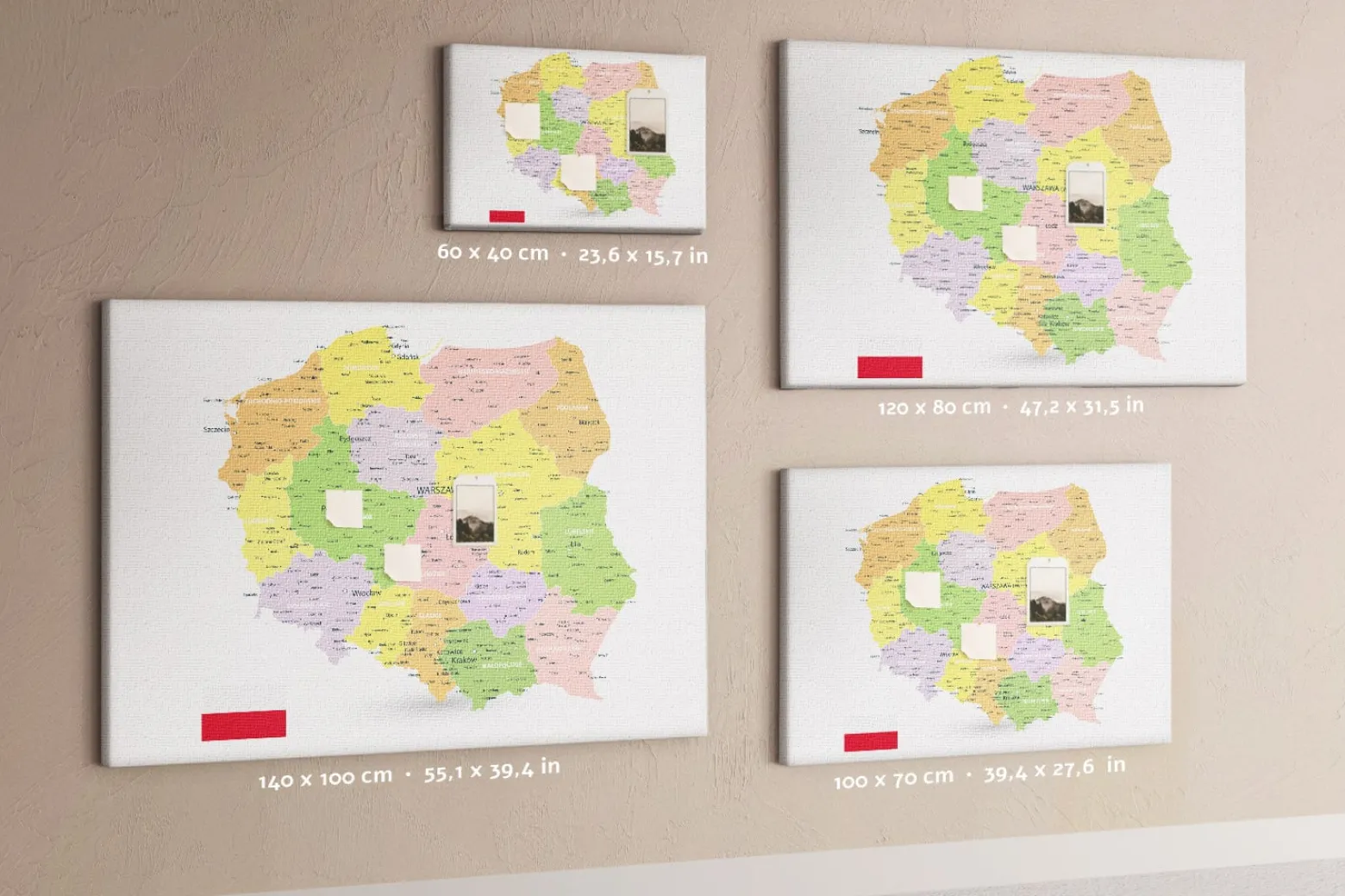 Tablica korkowa z nadrukiem do pokoju dziecka + pinezki Mapa