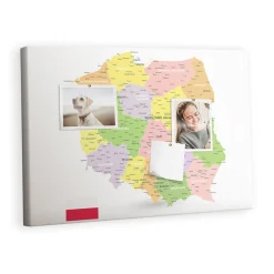 Tablica korkowa z nadrukiem do pokoju dziecka + pinezki Mapa