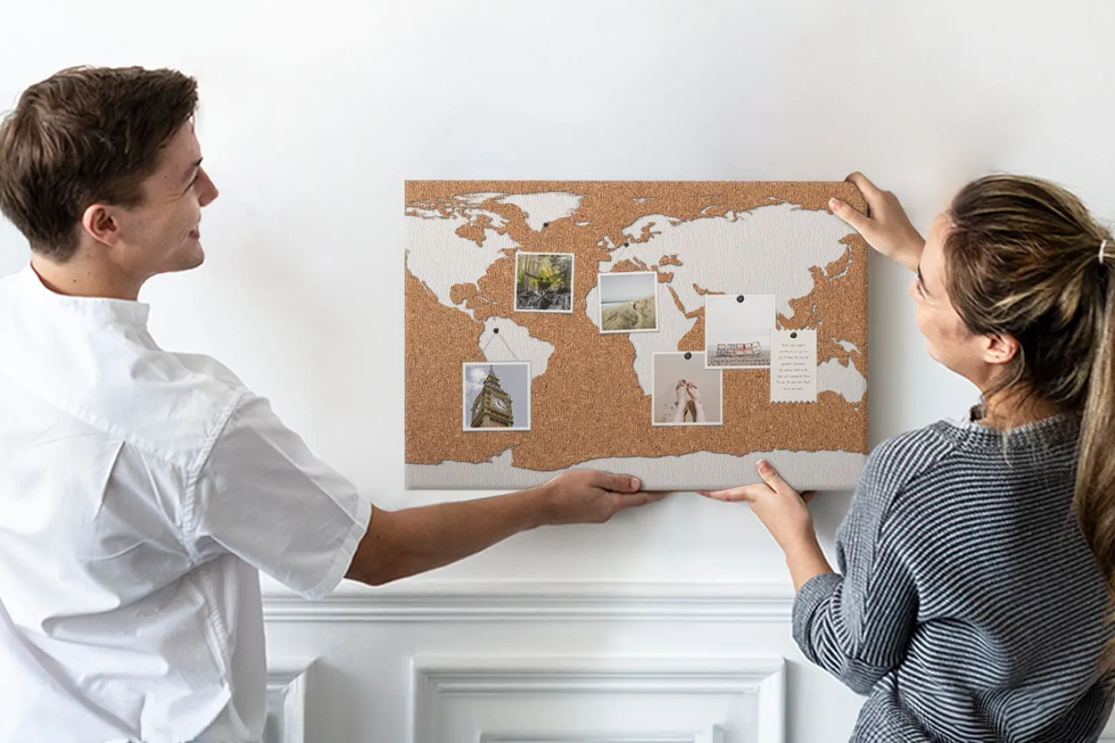 Tablica korkowa 60x40 cm dekoracyjna + pinezki Mapa