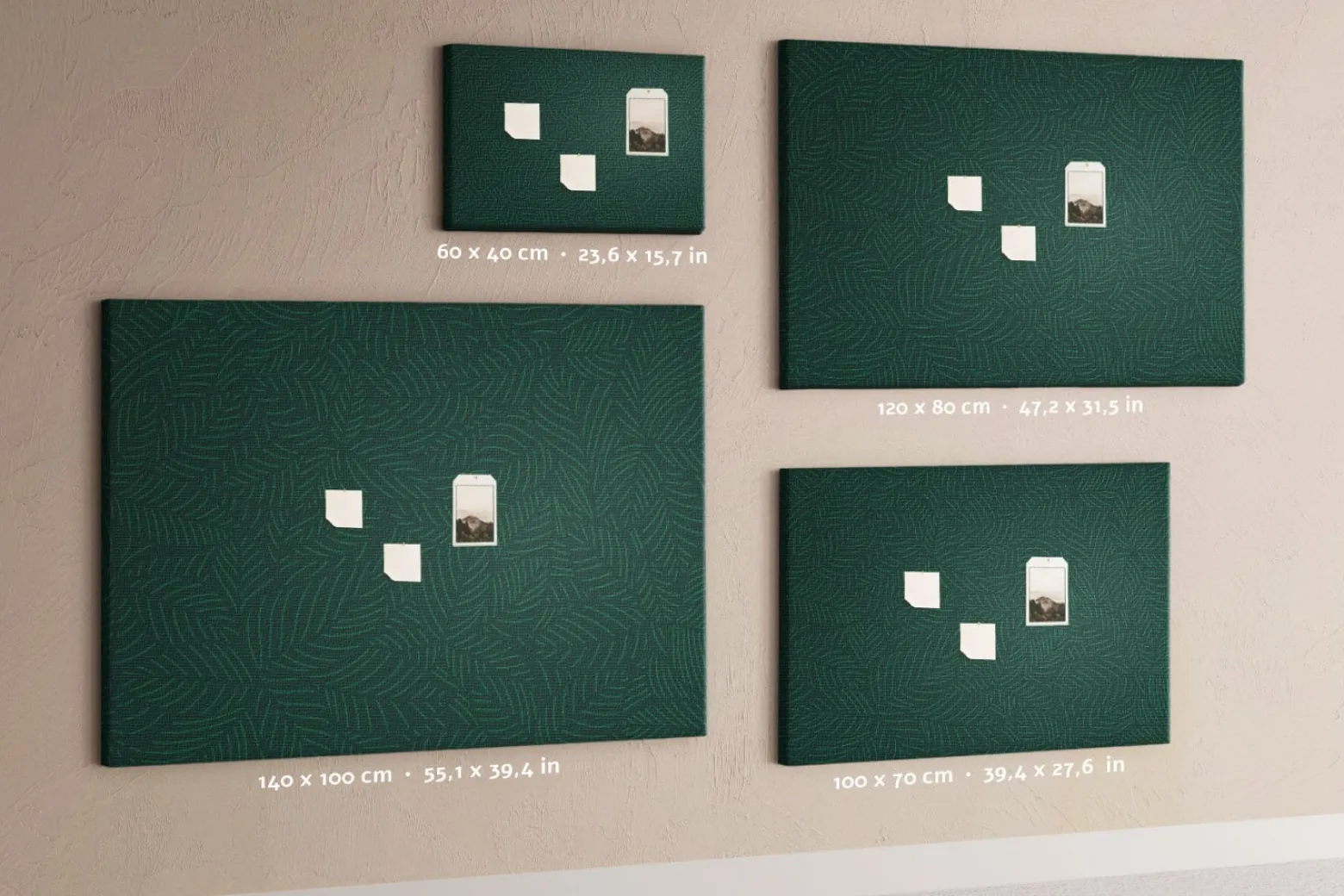 Tablica korkowa 60x40 cm dla dzieci + pinezki Wzór liści