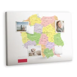 Tablica korkowa 100x70 cm do pokoju dziecka + pinezki Mapa
