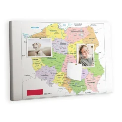 Tablica korkowa 60x40 cm do sypialni + pinezki Mapa