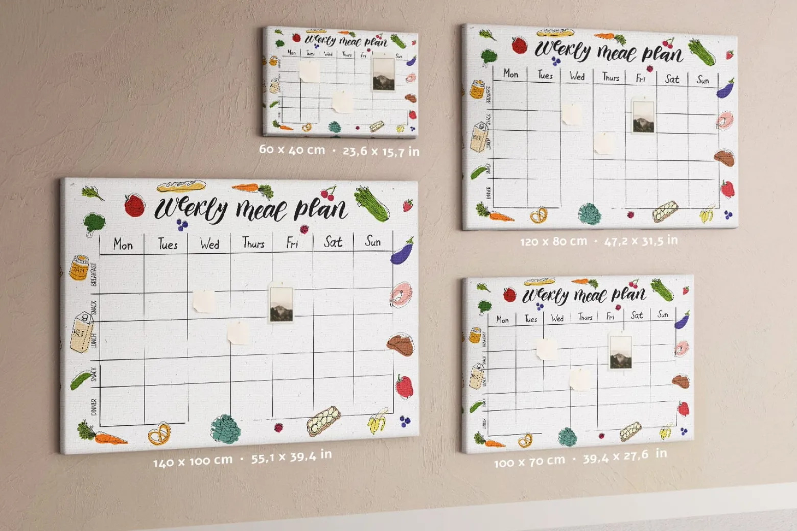 Tablica korkowa z nadrukiem planer + pinezki Organizer