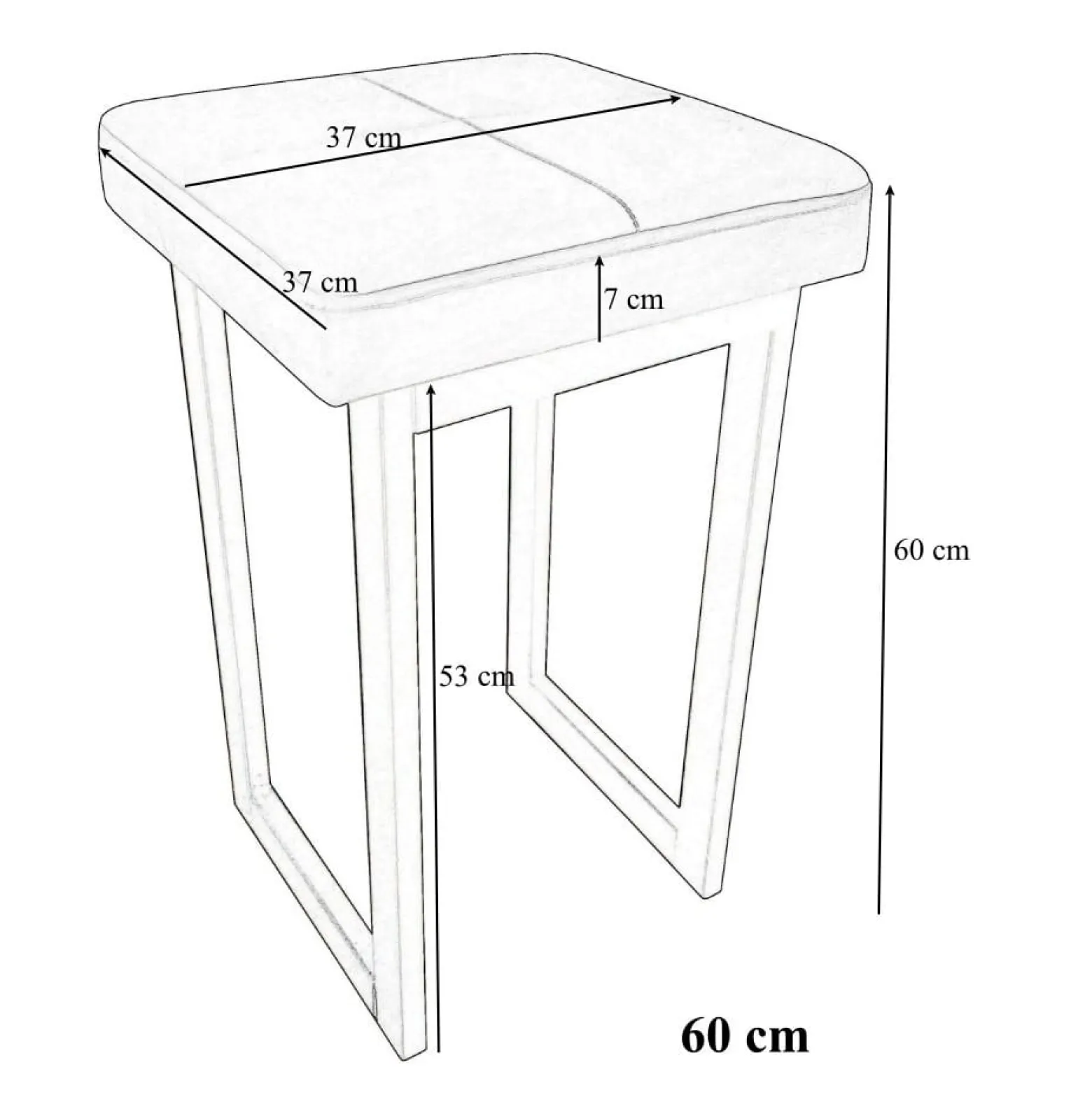 Taboret SOLID tkanina Welur stelaż metalowy STOŁEK LOFT