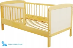 Tapczanik łóżeczko Bartek 120x60 sosna/biały łóżko sosnowe przedszkolaka