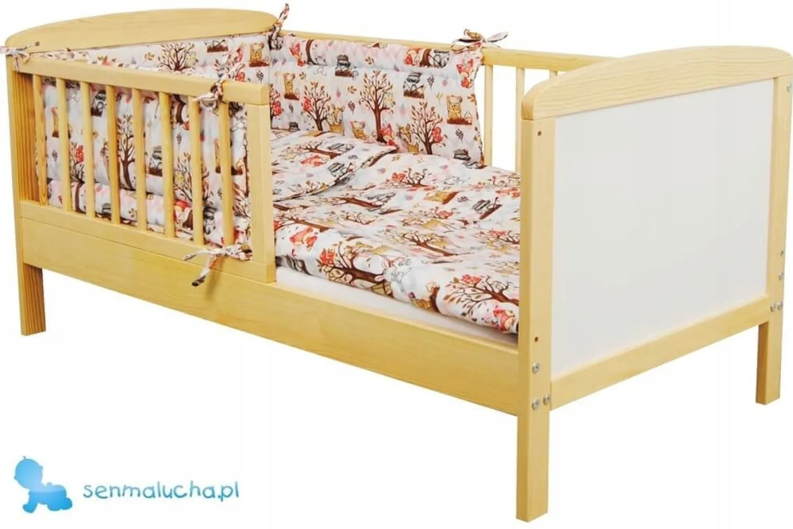 Tapczanik łóżeczko Bartek 120x60 sosna/biały łóżko sosnowe przedszkolaka