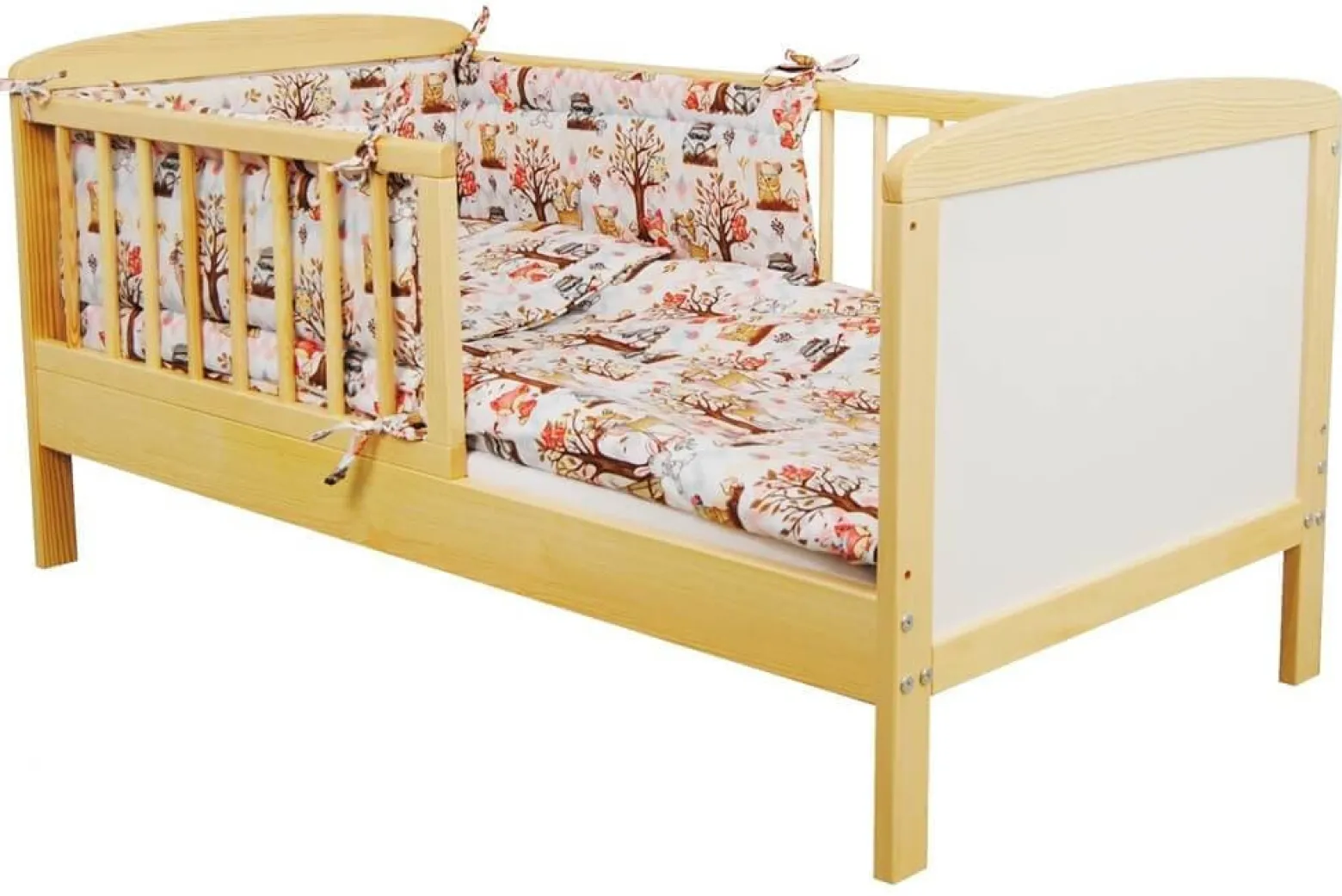 Tapczanik łóżeczko Bartek 120x60 sosna/biały łóżko sosnowe przedszkolaka