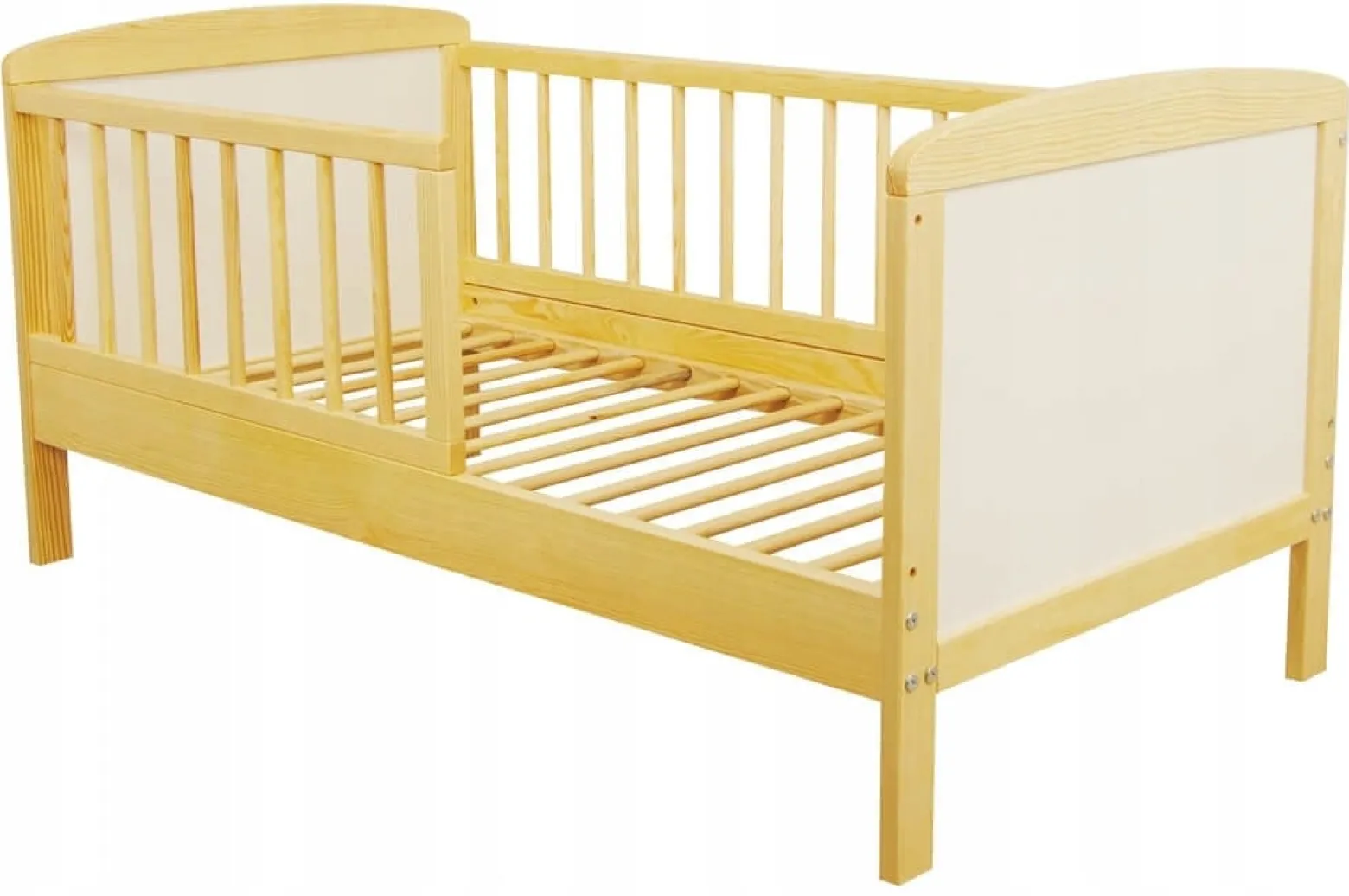 Tapczanik łóżeczko Bartek 120x60 sosna/biały łóżko sosnowe przedszkolaka
