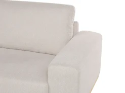 Tapicerowana sofa narożna z poduchami beżowa
