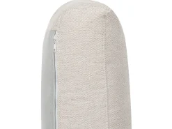 Tapicerowana sofa narożna z poduchami beżowa