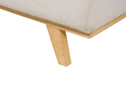Tapicerowana sofa narożna z poduchami beżowa